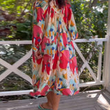 Robe imprimée à manches longues et revers