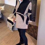 Pull À Demi-Zip Avec Col Montant Tendance