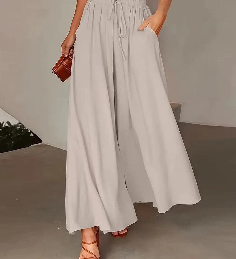 Pantalon Imprimé Pois Long