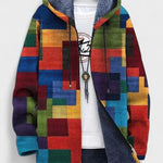 Gilet long à capuche doublé color block — Cécile, LucieSaint-Tropez