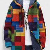 Gilet long à capuche doublé color block — Cécile, LucieSaint-Tropez