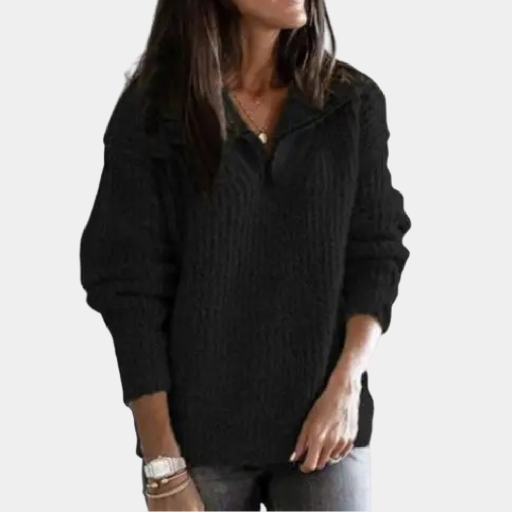 Azmira | Pull d’été chic et confortable à demi-zip pour femme