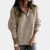 Azmira | Pull d’été chic et confortable à demi-zip pour femme