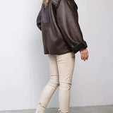 Fransesca | Veste en simili cuir vintage pour femmes