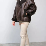 Fransesca | Veste en simili cuir vintage pour femmes
