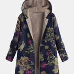 Manteau à capuche doublé bleu marine fleuri — Maëlle, LucieSaint-Tropez (vue 2)