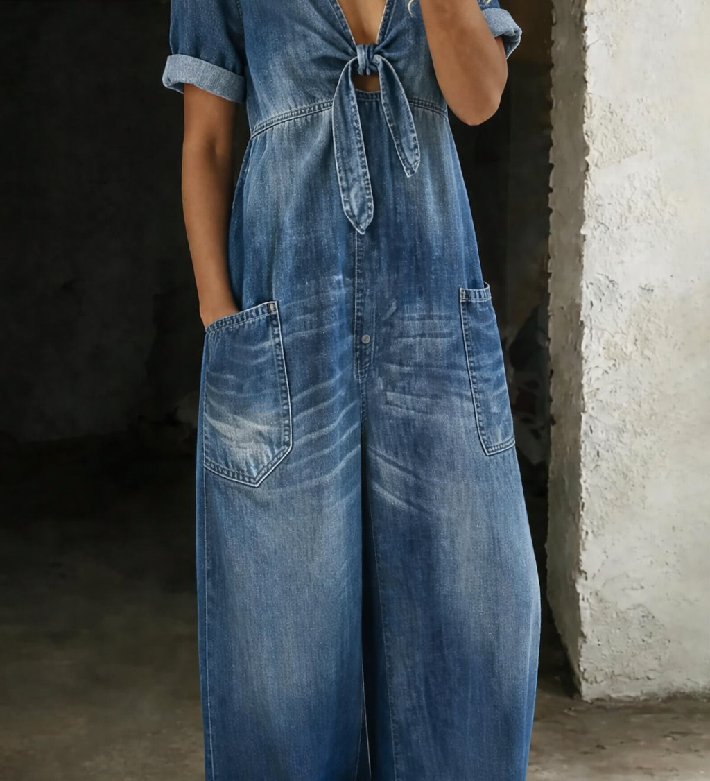 Garance | Combinaison denim col V