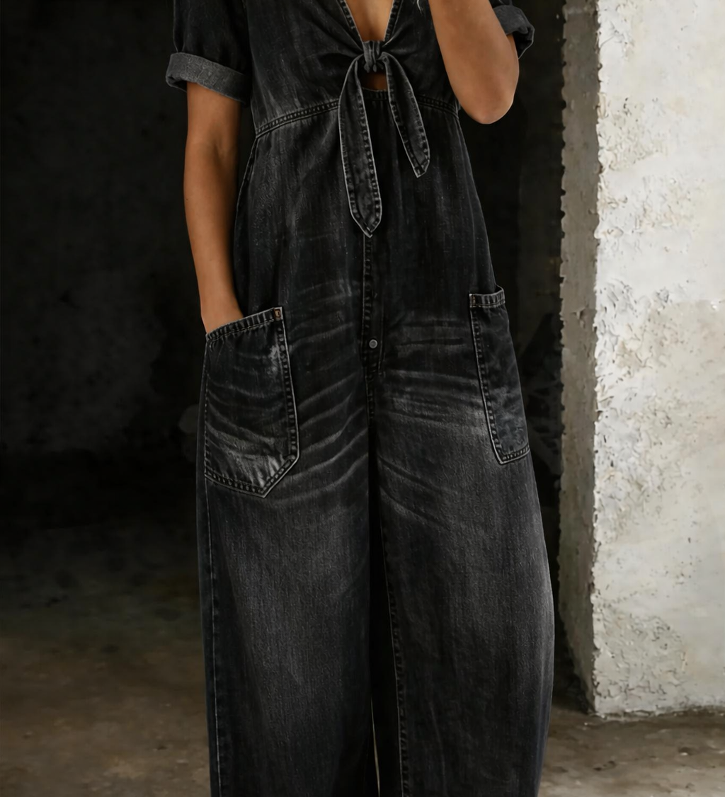 Garance | Combinaison denim col V