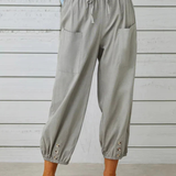 Luciane | Pantalon à cordon et boutons pour femme