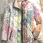 Veste matelassée patchwork rose et bleu — Célestine, LucieSaint-Tropez (vue 2)