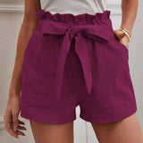 Lian | Short taille haute avec ceinture à nouer pour femme