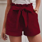 Lian | Short taille haute avec ceinture à nouer pour femme