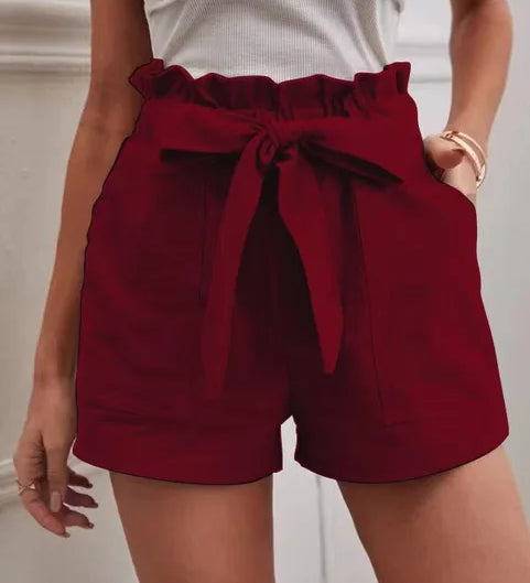 Lian | Short taille haute avec ceinture à nouer pour femme