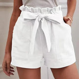 Lian | Short taille haute avec ceinture à nouer pour femme