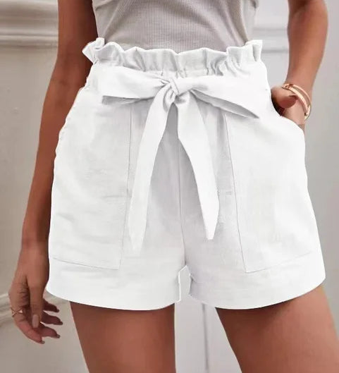 Lian | Short taille haute avec ceinture à nouer pour femme
