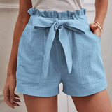 Lian | Short taille haute avec ceinture à nouer pour femme