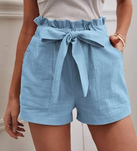 Lian | Short taille haute avec ceinture à nouer pour femme
