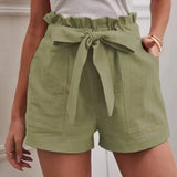 Lian | Short taille haute avec ceinture à nouer pour femme