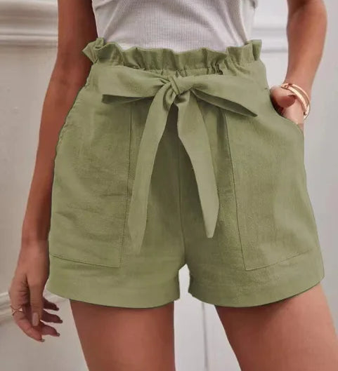 Lian | Short taille haute avec ceinture à nouer pour femme