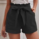 Lian | Short taille haute avec ceinture à nouer pour femme