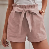 Lian | Short taille haute avec ceinture à nouer pour femme