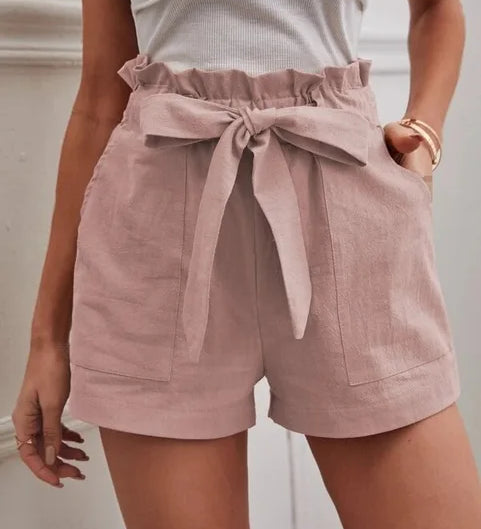 Lian | Short taille haute avec ceinture à nouer pour femme