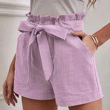 Lian | Short taille haute avec ceinture à nouer pour femme