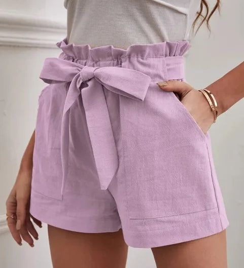 Lian | Short taille haute avec ceinture à nouer pour femme