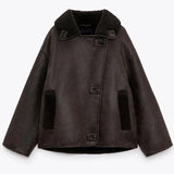 Fransesca | Veste en simili cuir vintage pour femmes
