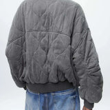 Swara | Veste Bomber Grise Coupe Ample et Tendance pour Femme