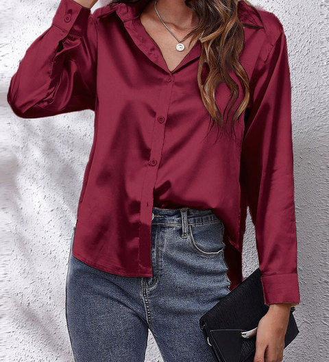 Idalia | Chemise en soie à manches longues