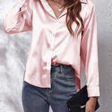 Idalia | Chemise en soie à manches longues