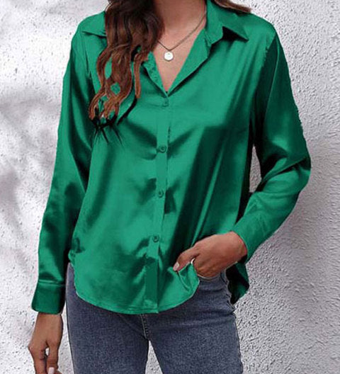 Idalia | Chemise en soie à manches longues