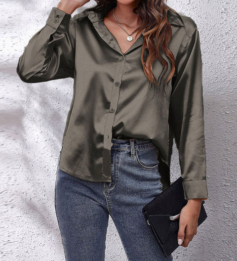 Idalia | Chemise en soie à manches longues