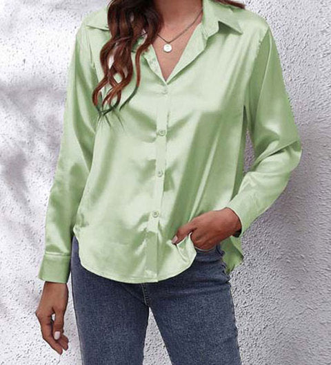 Idalia | Chemise en soie à manches longues