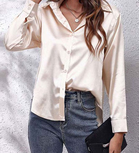 Idalia | Chemise en soie à manches longues