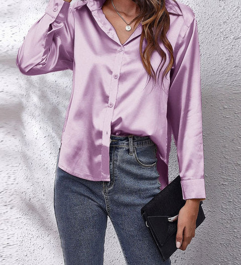 Idalia | Chemise en soie à manches longues