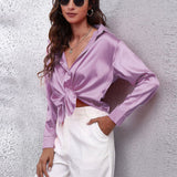 Idalia | Chemise en soie à manches longues