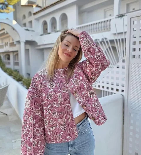 Lucille | Veste fleurie à effet chaud pour femmes