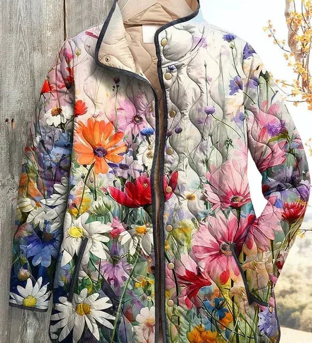 Veste matelassée à fleurs des champs colorées — Fleur, LucieSaint-Tropez (vue 2)
