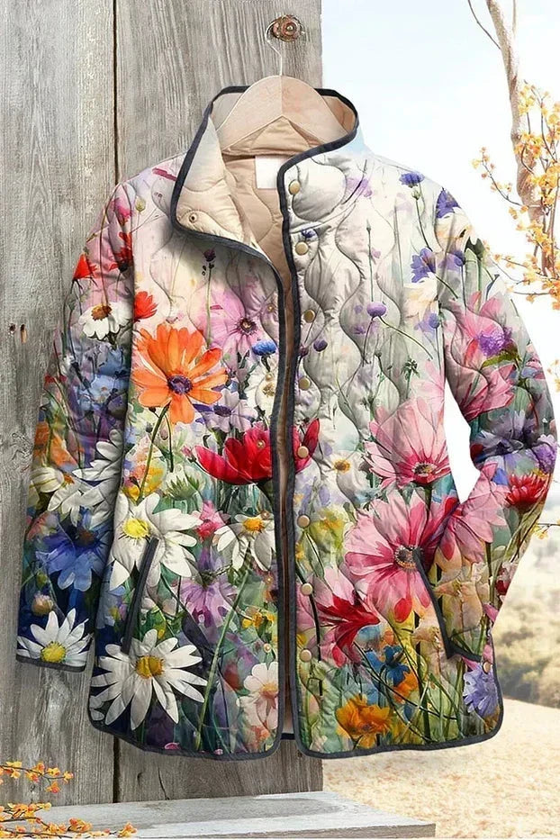 Veste matelassée à fleurs des champs colorées — Fleur, LucieSaint-Tropez (vue 2)