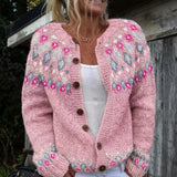 Cardigan boutonné à jacquard norvégien — Angélique, LucieSaint-Tropez (vue 3)