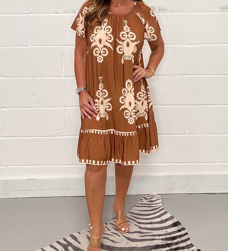 Robe imprimée à col rond