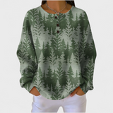 Inès - Pull vert à motif sapin classique