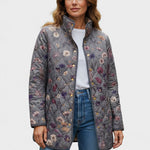 Veste matelassée grise fleurie — Odile, LucieSaint-Tropez