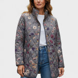 Veste matelassée grise fleurie — Odile, LucieSaint-Tropez
