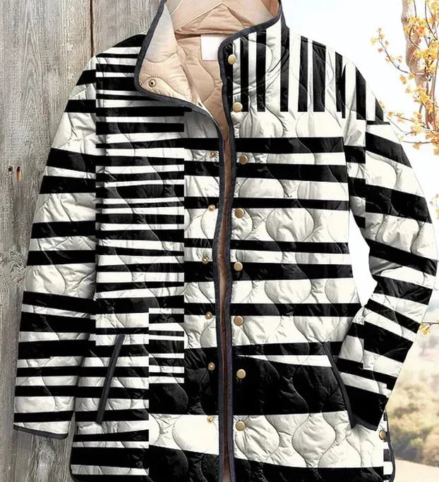 Veste matelassée à rayures noir et blanc — Nina, LucieSaint-Tropez (vue 2)