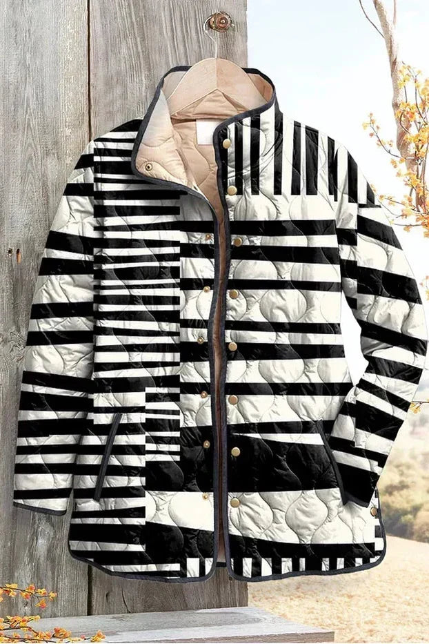 Veste matelassée à rayures noir et blanc — Nina, LucieSaint-Tropez (vue 2)