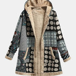 Manteau à capuche doublé patchwork à pois — Elsa, LucieSaint-Tropez