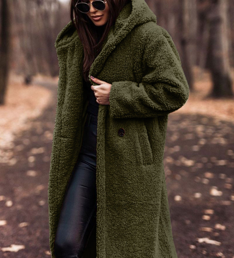Mina | Manteau en peluche à coupe oversize avec capuche pour femme